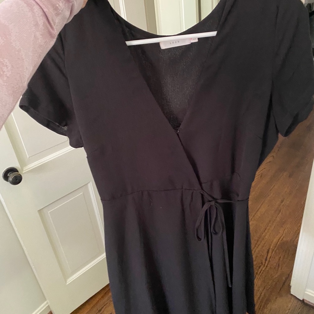 Black mini tie dress